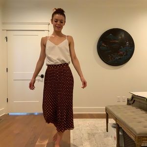 Vici Collection: Warm Brown Pleated Midi Skirt